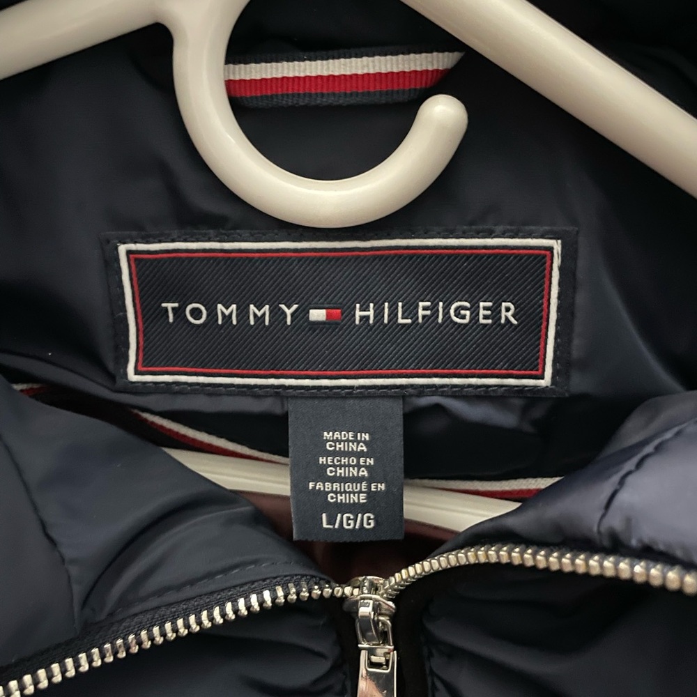 NWOT Tommy Hilfiger Women's Belted Faux-Fur Trim Hooded Puffer Coat Large 12-14 - Picture 9 of 14